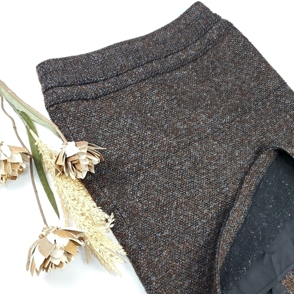 Adrienne Vittadini Thick Brown Blk Texture Skirt 10 - Picture 14 of 15